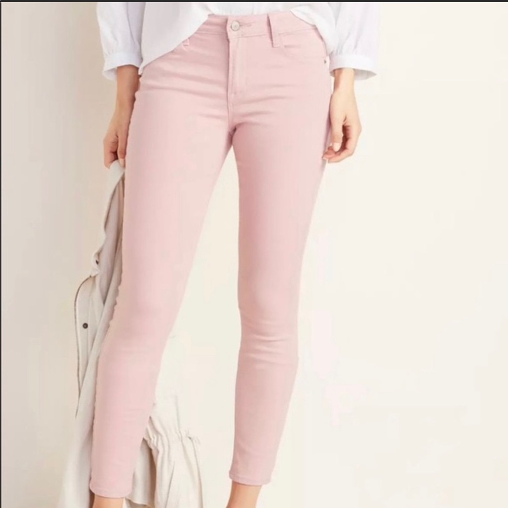Light pink skinny jeans